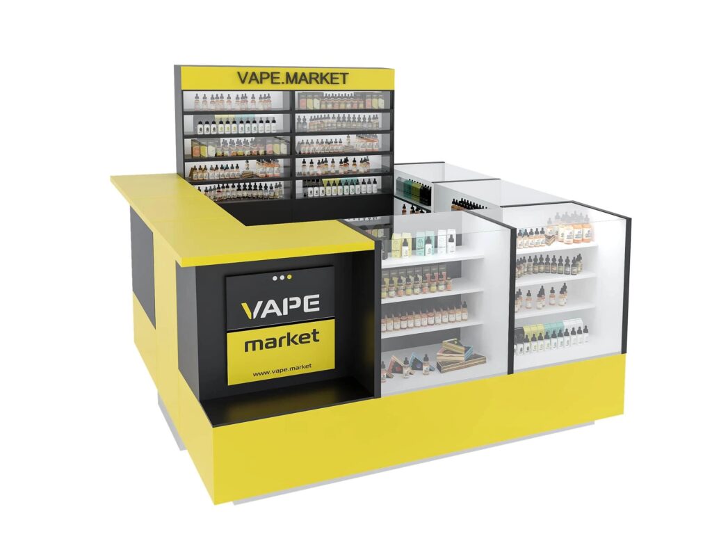 Торговый островок Vape Market вид сбоку