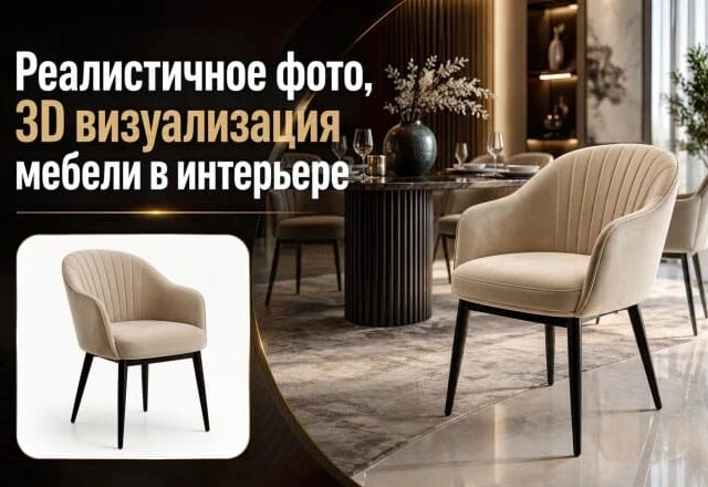 3D-визуализация кресла в современном интерьере